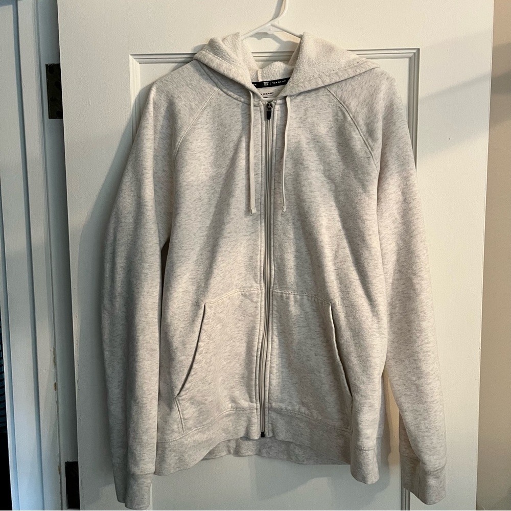 TekGear Men XLarge Cream Heather Gray Long Sleeve ZipUp Hoodie Sweatshirt Jacket